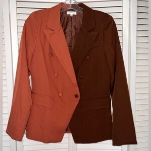 Better Be Rust and Brown Double-Breasted Blazer